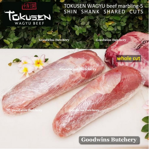 Beef SHIN SHANK sengkel WAGYU TOKUSEN marbling-5 aged frozen shared cuts +/- 1.2kg (price/kg)